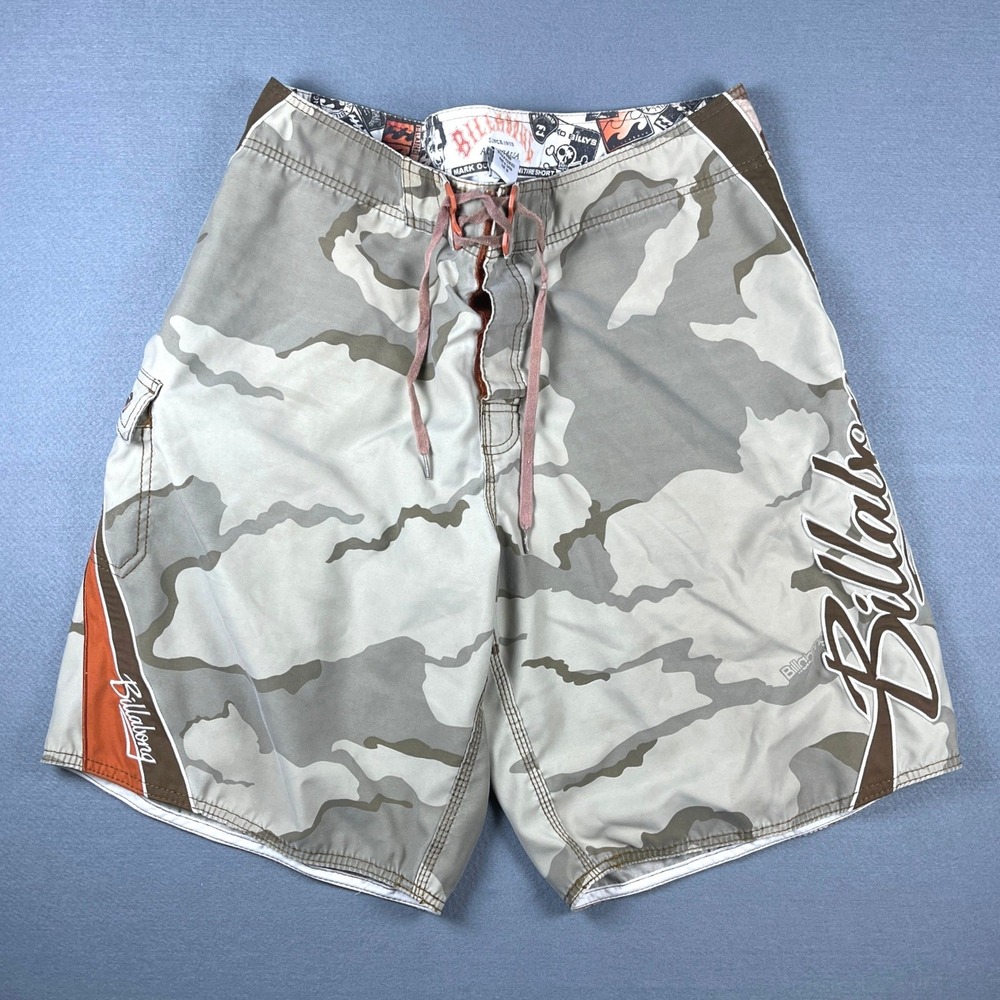Billabong Mark Occhilupo Signature Board Shorts Mens 38 Camo Orange